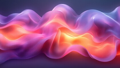 Obraz premium Flowing Abstract Wave Design with Soft Gradients and Ambient Lighting