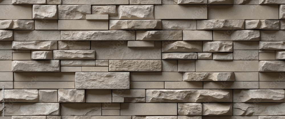 Poster seamless artificial stone wall texture for 3d modeling and realistic architectural designs suitable 