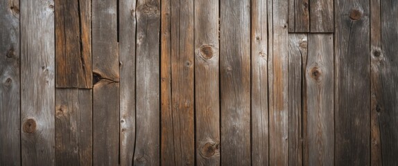 Fototapeta premium Rustic wooden barn background featuring textured planks with natural knots and weathered details ideal for vintage or farmhouse designs.