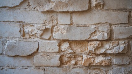 Stone wall texture with rough surfaces and natural color variations ideal for background design or architectural projects.