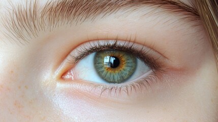 Close-up of a Hazel Eye, Capturing the Subtle Beauty