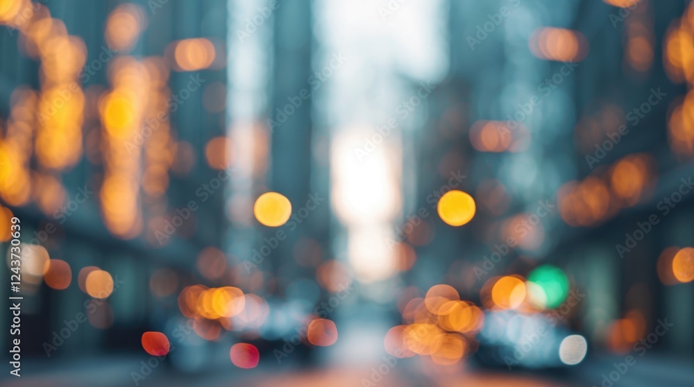 Poster urban abstract background with defocused lights creating a bokeh effect ideal for creative designs a