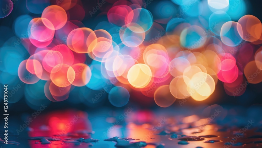 Poster colorful abstract bokeh background with blurred lights creating a vibrant and dreamy atmosphere suit