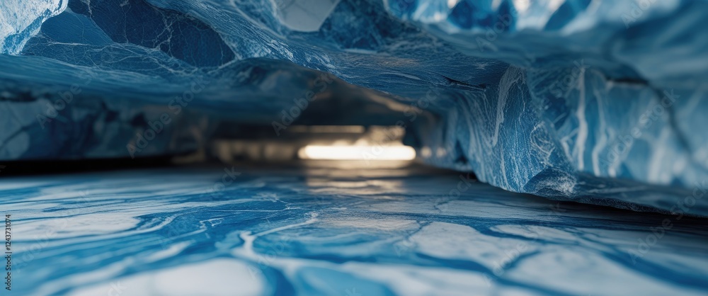 Aufkleber blue and white marble surface texture in a macro perspective showcasing intricate patterns and detai