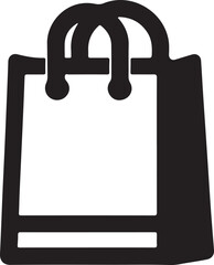 Silhouette vector icon of a shopping bag, perfect for retail, e-commerce, and fashion branding. Ideal for shopping, online store, and consumer goods designs.