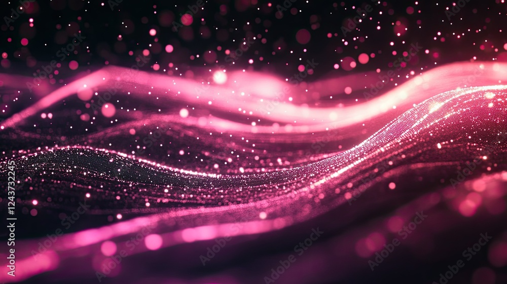  abstract ai and big data concept with luminous lines and dots connecting dynamically