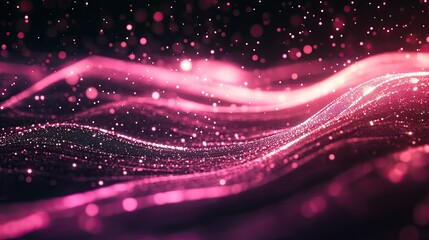 Abstract AI and big data concept with luminous lines and dots connecting dynamically