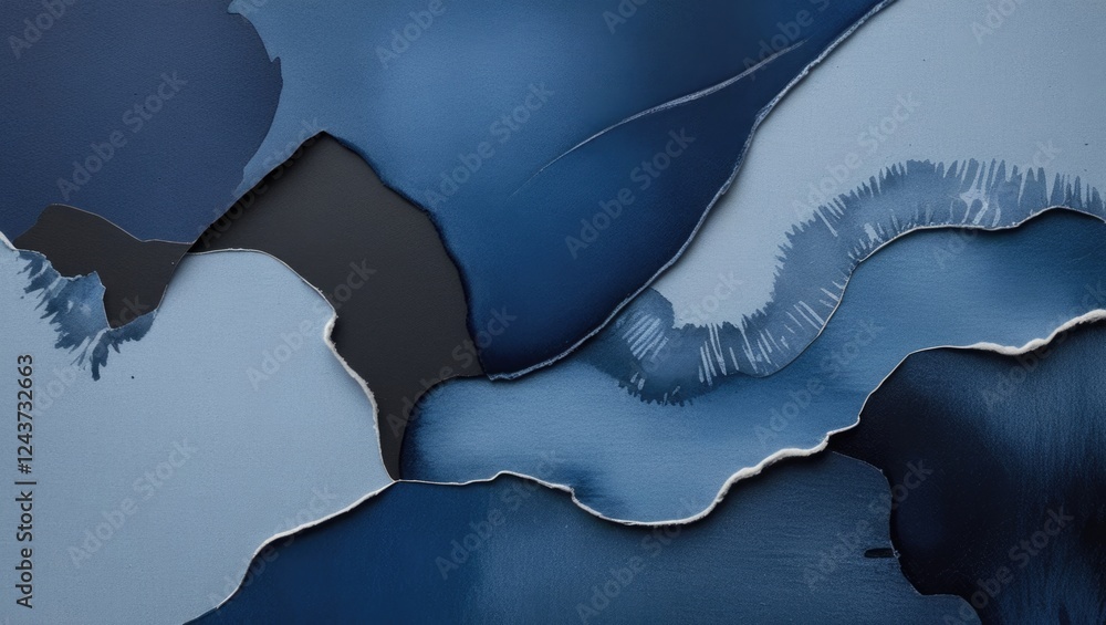 Poster abstract navy blue and black watercolor background with textured layers and gradient patterns ideal 