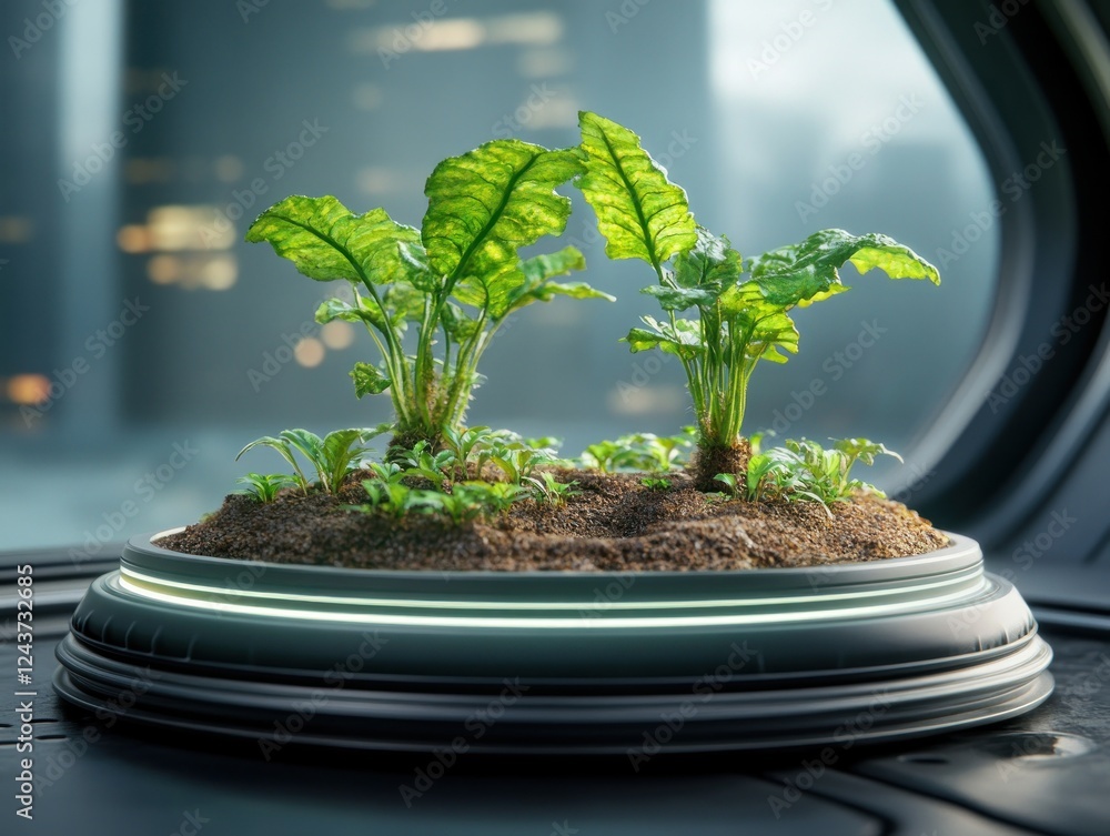 Poster explore futuristic biodiversity resources witness an advanced ai-driven system restoring ecosystems,