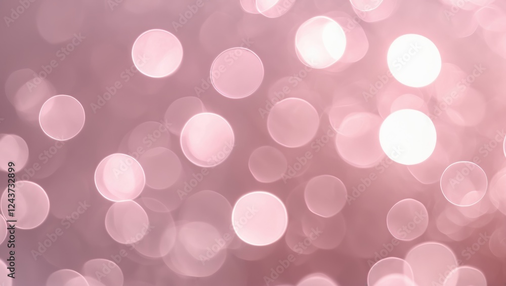 Poster soft pink bokeh background with dreamy blurred circles of light creating a playful and abstract atmo