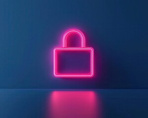 Minimalist cyber awareness campaign concept with a neon  Stay Safe Online  message