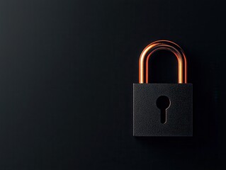 Fototapeta premium Minimalist data encryption concept with a closed padlock and binary stream