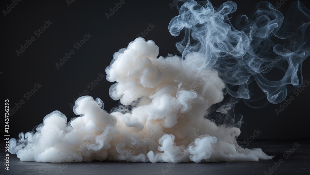 Aufkleber dense swirling smoke cloud on a dark background creating a dramatic and mysterious atmosphere suitab