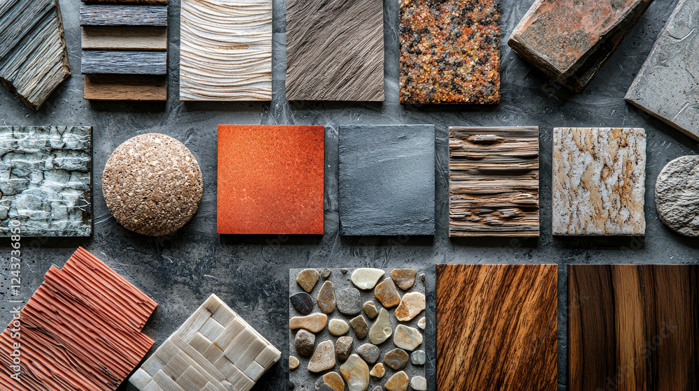 Poster textured materials and surfaces in various colors and patterns