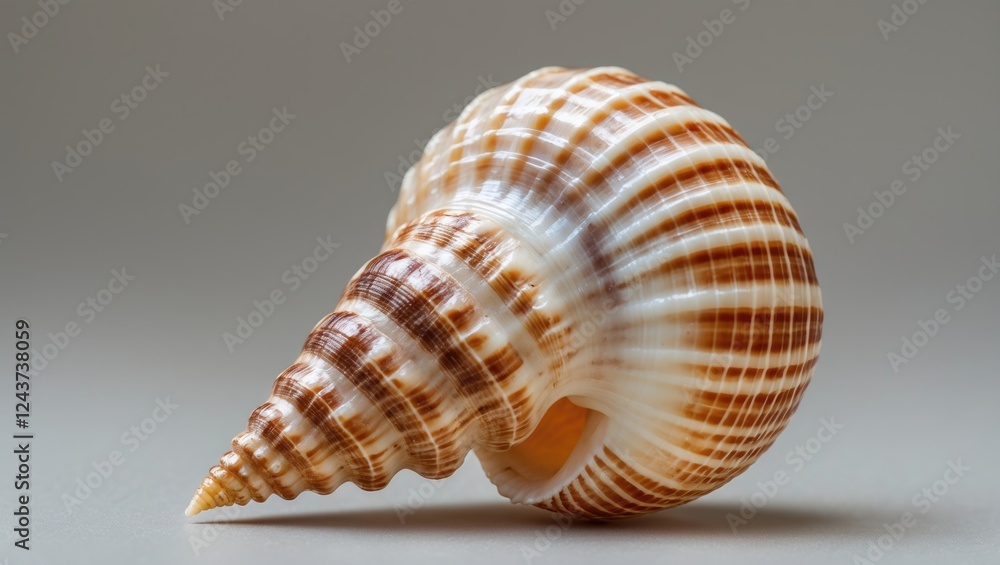 Aufkleber detailed close-up of a beautifully patterned alphabet cone seashell showcasing its unique spiral str