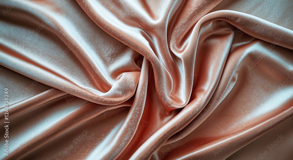 Aufkleber luxurious satin fabric creating elegant wavy folds with a soft sheen perfect for backgrounds and tex