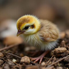 baby chick on a branch