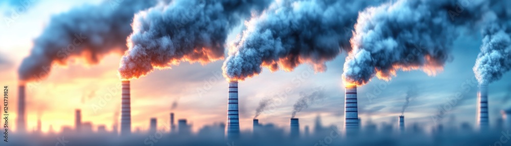 Poster visualize sustainable carbon resources management, futuristic ai-controlled carbon offset systems, d