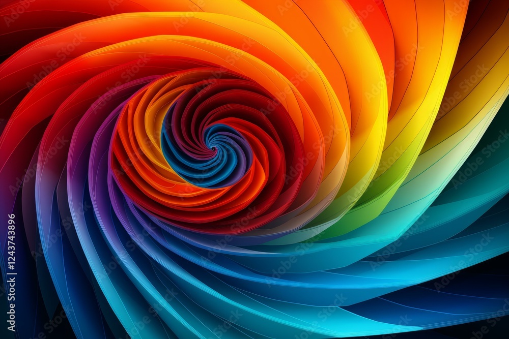 Poster abstract colorful swirl creating a hypnotic rainbow vortex effect