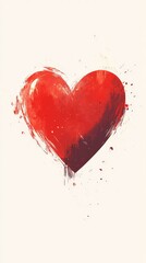 A simple red heart on a plain white background. Ideal for love, Valentine’s Day, and romance-themed designs.