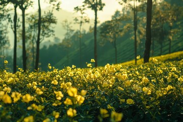 Fototapeta premium View of the tea plantation.