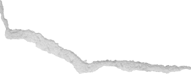 Ripped torn paper edges isolated on black background