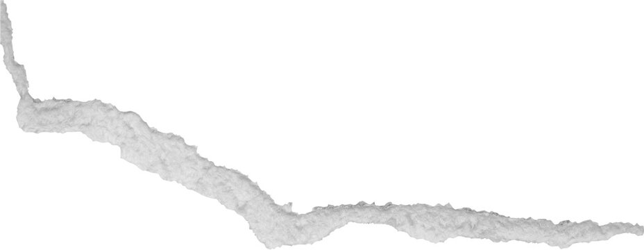 Ripped torn paper edges isolated on black background