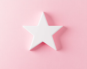 Obraz premium Creative white star decoration on pink background for home decor inspiration