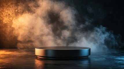 Dynamic smoke stage setup for product display studio environment dramatic lighting close-up visual impact