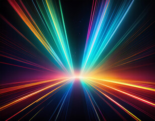 Obraz premium abstract light beams in dark space