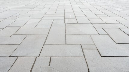 White stone pavement, outdoor ground texture, perspective view, background blurry