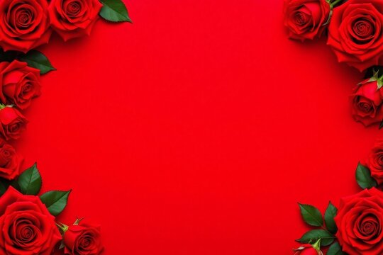 romantic festive theme red bg with red roses illustration