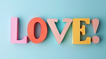 Colorful paper cutout letters spelling 'LOVE stock photo --ar 16:9 --style raw --v 6 Job ID: 658d182d-9d5d-4de4-a834-9c87356c4413