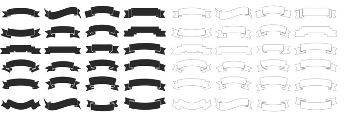 Obraz premium SVG Vintage Banner Ribbon Clipart Vector. Ribbons banner. Ribbon elements. Starburst label. Vintage. Modern simple ribbons collection. Vector illustration.