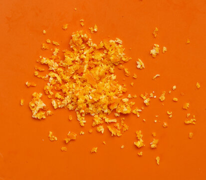 orange zest on orange background