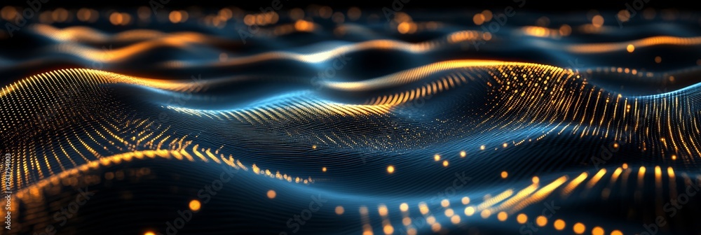 Aufkleber this captivating digital background showcases mesmerizing waves of light that flow gracefully, makin
