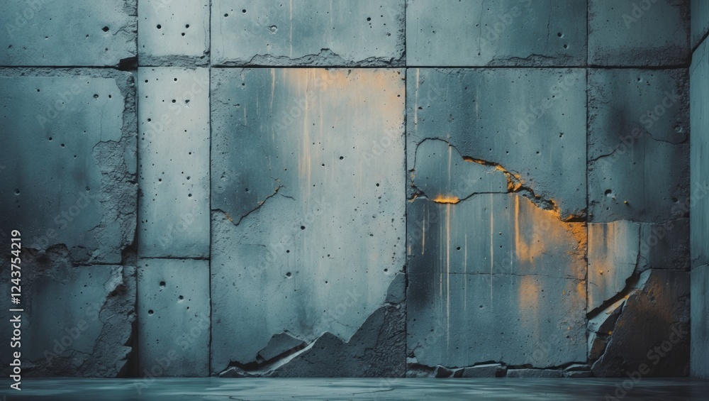 Poster weathered gray concrete wall texture with soft focus for abstract design and industrial backgrounds.