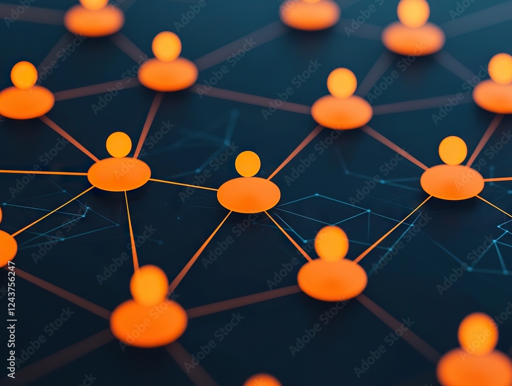 Poster connecting people through networks visualizing social interactions in a digital environment