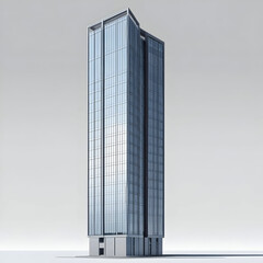 a high rise tall building isolated on the white background