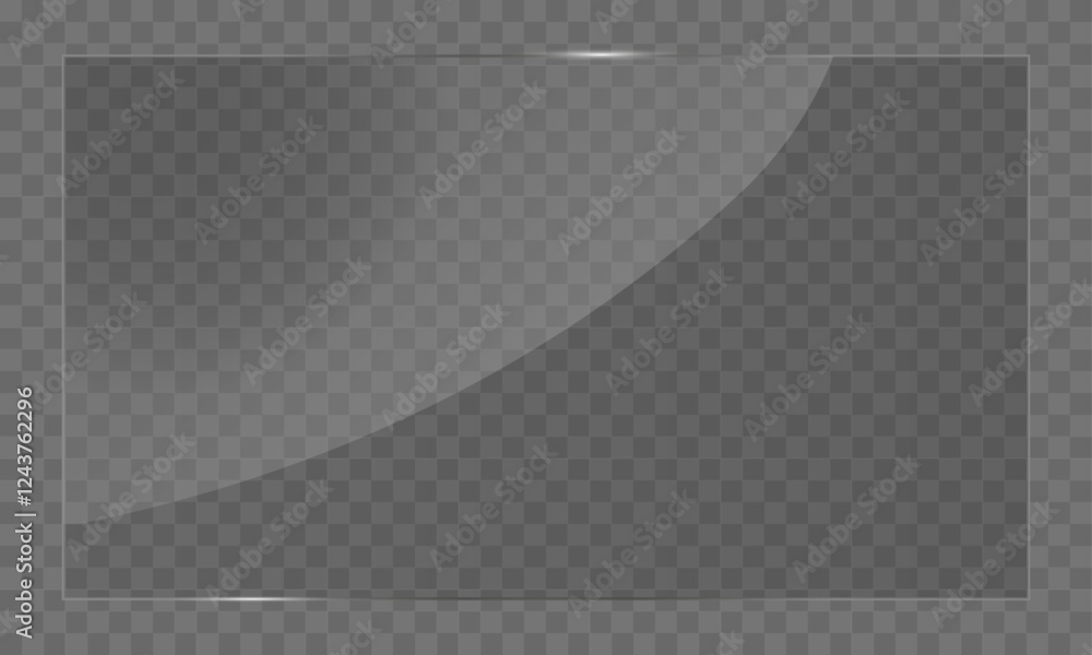 Wall mural realistic glass plate with smooth edges. transparent background overlay. vector image.