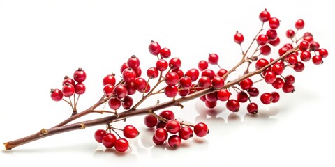 Red Berries on Branch Close-up Still Life Photography