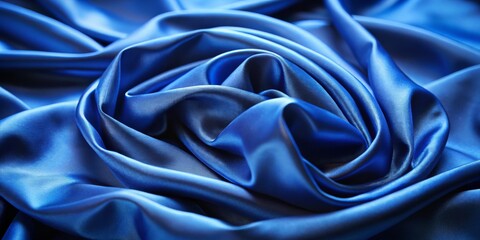Fototapeta premium Royal Blue Silk Drape Abstract Texture and Swirling Composition