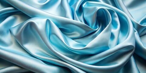 Fototapeta premium Swirling Azure Silk Abstract Draped Fabric Texture
