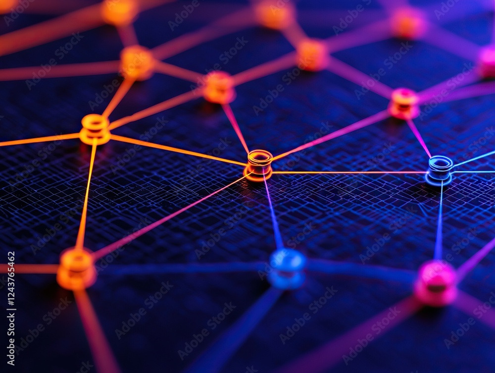 Aufkleber visualizing network connections in a digital environment abstract graphic representation technology 