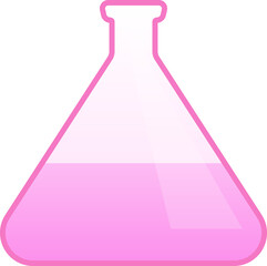 Laboratory transparent glass Flask with pink Liquid Illustration