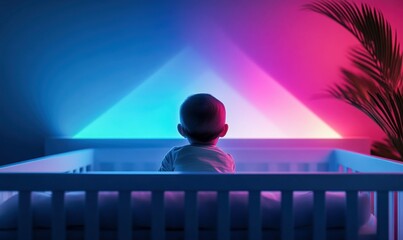 Baby Sleeping and Exploring with Futuristic Ambient Lighting
