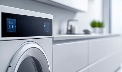 Smart Washing Machine with Futuristic Digital Controls