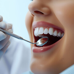 Bright smiles and gentle care at a dental clinic during an afternoon appointment. Generative AI