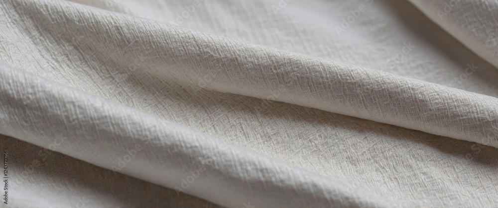 Poster textured white fabric background with gentle folds and subtle patterns suitable for various design a