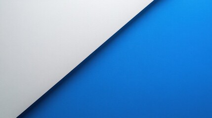 Abstract diagonal split background of white and blue.